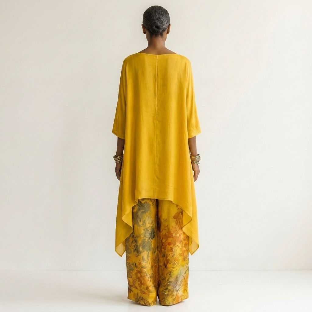 Olivia | Cotton-Silk Two-Piece Set with Asymmetric Tunic