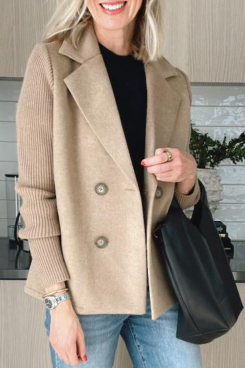 Brooke | Elegant Knit-Sleeve Blazer