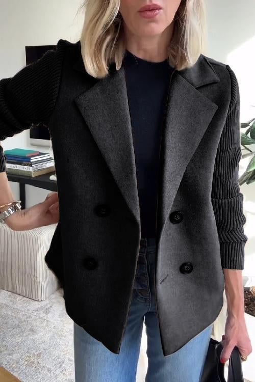 Brooke | Elegant Knit-Sleeve Blazer
