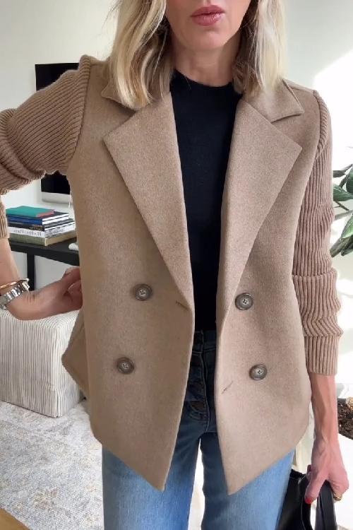 Brooke | Elegant Knit-Sleeve Blazer