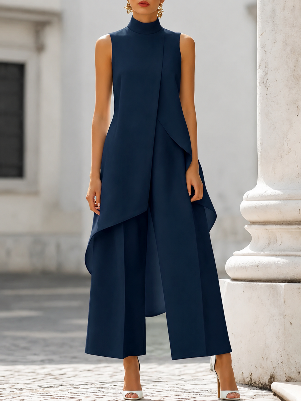 Martina | High-Neck Wide-Leg Jumpsuit for Women