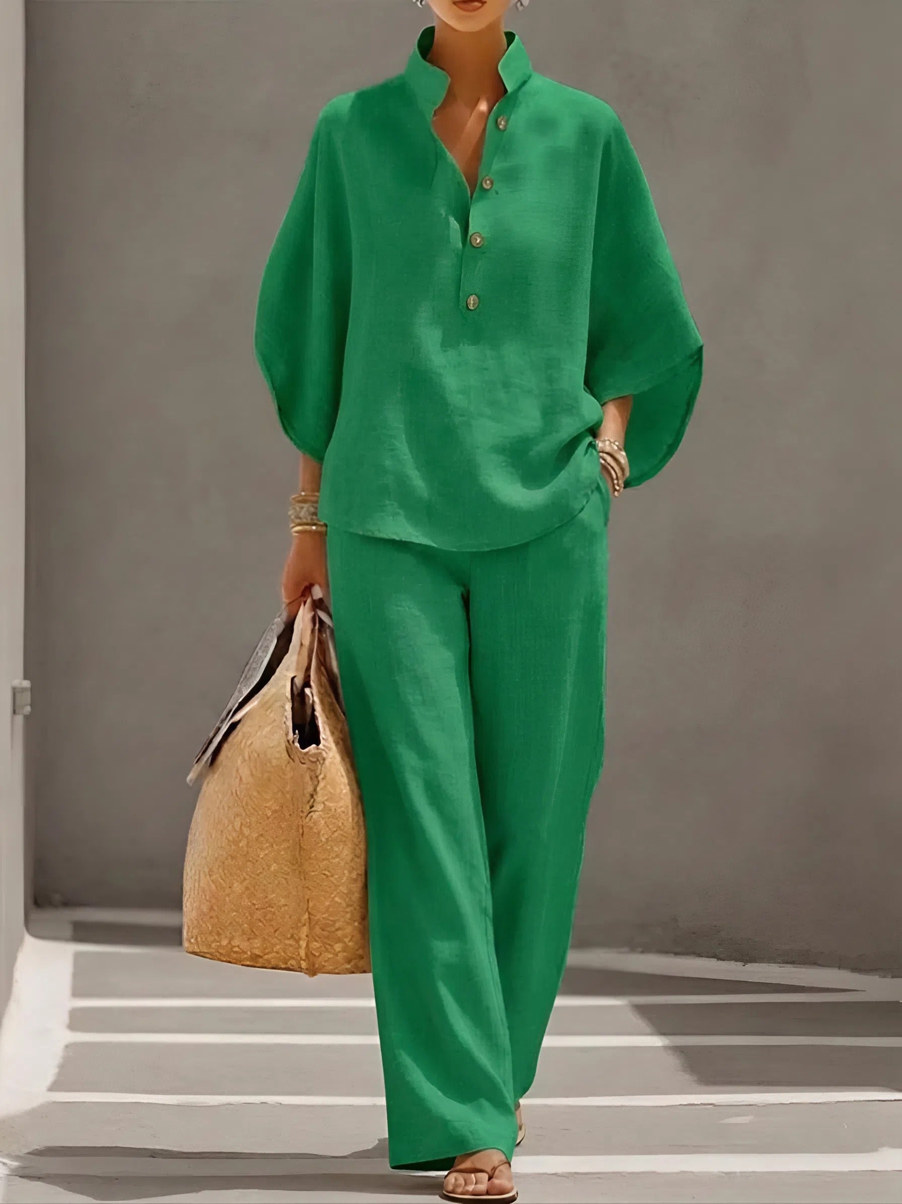 Elena™ | Linen Cotton Two-Piece Set
