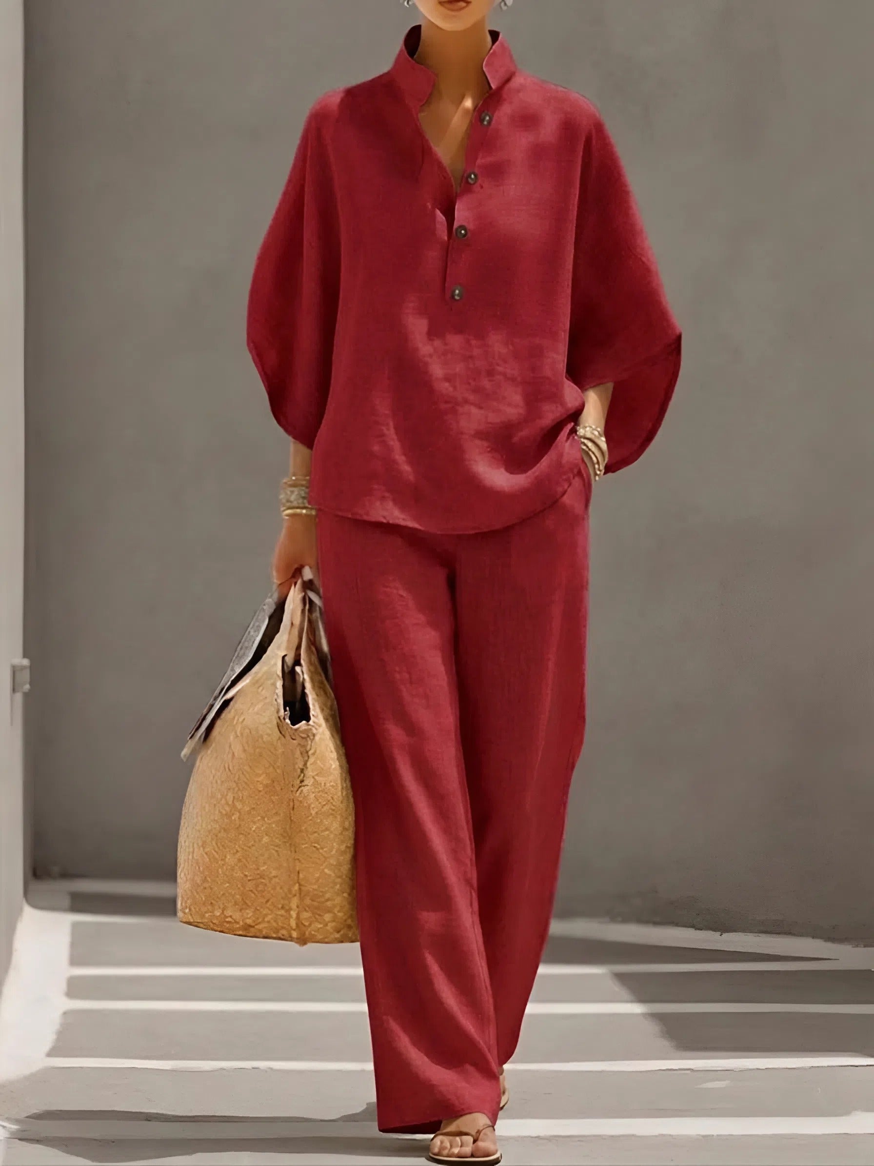 Elena™ | Linen Cotton Two-Piece Set