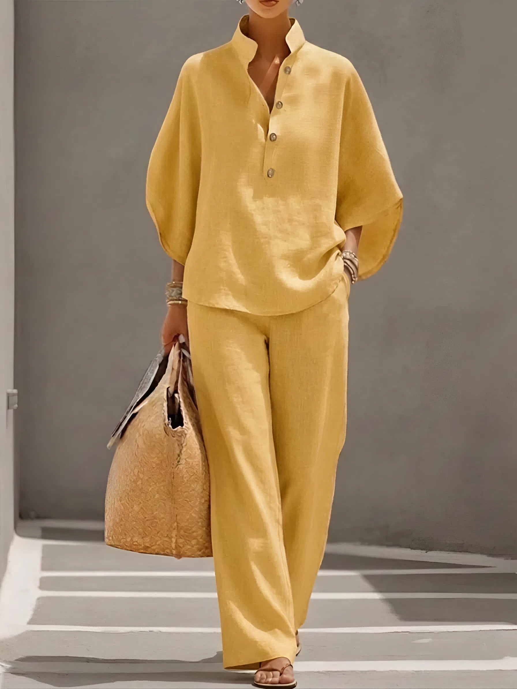 Elena™ | Linen Cotton Two-Piece Set